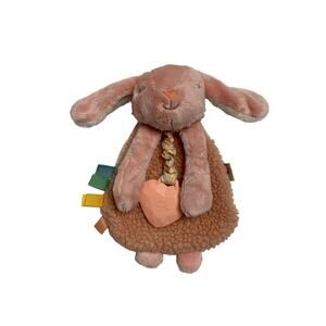 ITZY RITZY Pink Bunny Lovey Plush And Teether Toy Security Blanket Lovie
